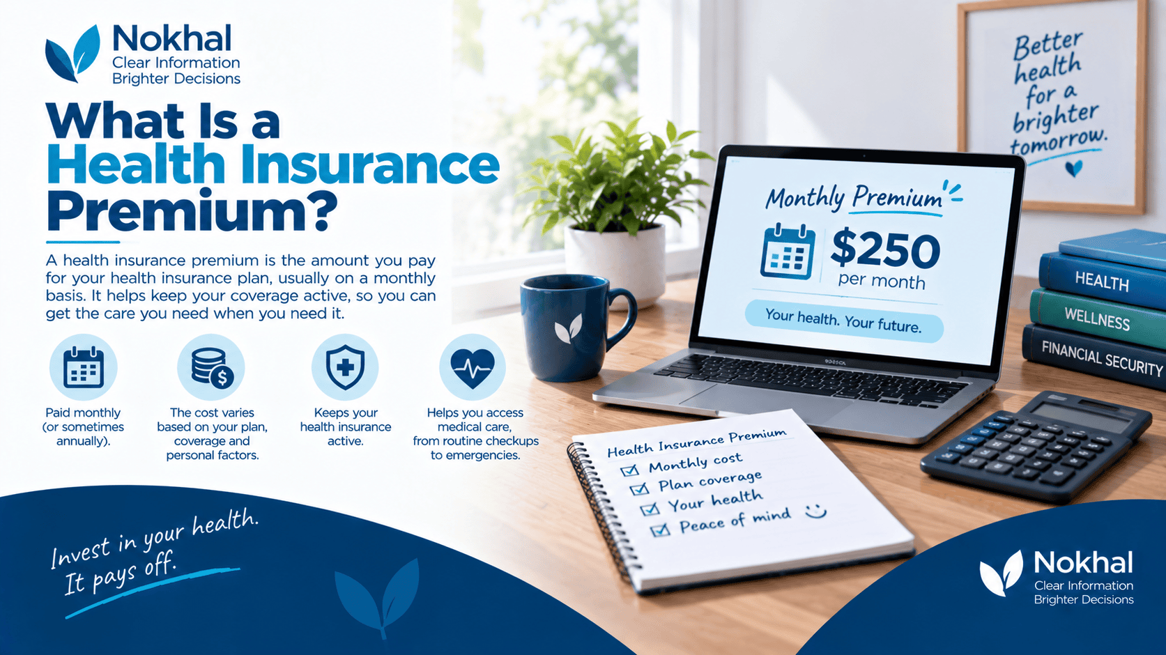 Health insurance premium and monthly healthcare coverage costs