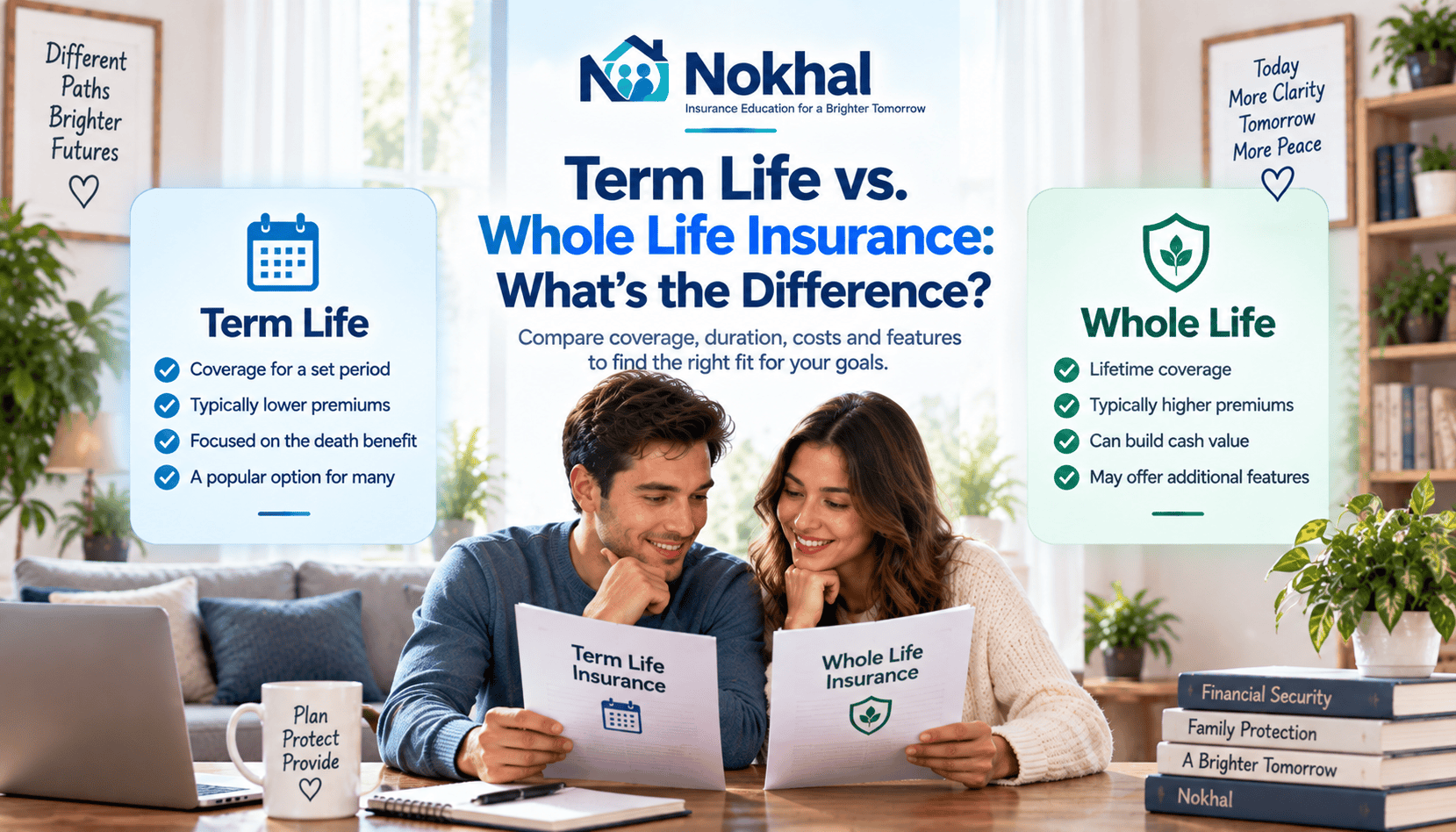 Term life versus whole life insurance comparison